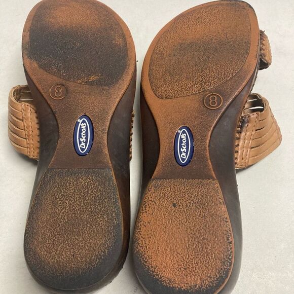 DR. SCHOLLS Betty Women’s Brown Leather Sandals Size 8 - Picture 5 of 8